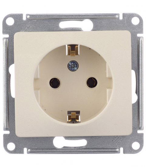 Розетка Systeme Electric Glossa встраиваемая бежевая (GSL000243)
