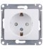 Розетка Systeme Electric Glossa встраиваемая белая со шторками (GSL000145)
