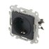 Розетка Simon 24 Harmonie встраиваемая графит со шторками (2420432-038)