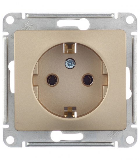 Розетка Systeme Electric Glossa встраиваемая титан (GSL000443)