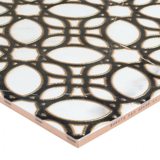 Плитка декор Unitile Фиеста белая 1 400x250x8 мм