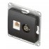 Розетка телевизионная/ компьютерная Systeme Electric Glossa встраиваемая антрацит TV/ RJ45 (GSL000789)