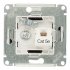Розетка телевизионная/ компьютерная Systeme Electric Glossa встраиваемая антрацит TV/ RJ45 (GSL000789)