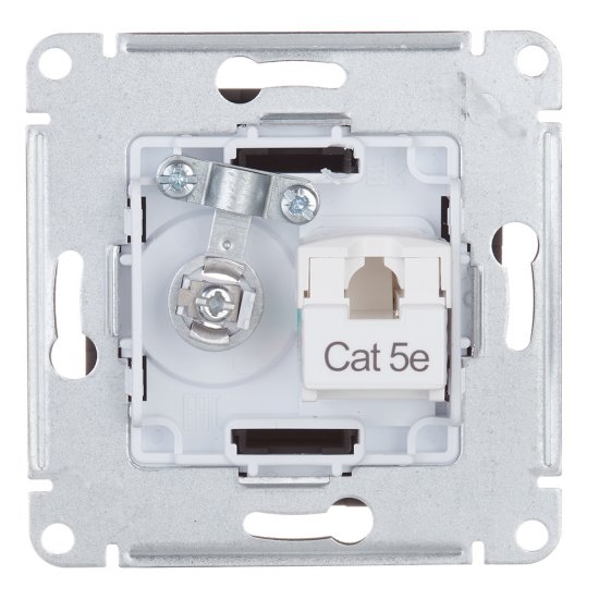 Розетка телевизионная/ компьютерная Systeme Electric AtlasDesign встраиваемая карбон TV/ RJ45 (ATN001089)