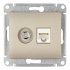 Розетка телевизионная/ компьютерная Systeme Electric Glossa встраиваемая титан TV/ RJ45 (GSL000489)
