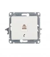 Розетка телефонная Systeme Electric Glossa встраиваемая белая RJ11 (GSL000181T)
