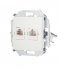 Розетка компьютерная/ телефонная Simon 15 встраиваемая белая RJ11/ RJ45 (1591590-030)