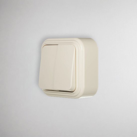 Выключатель Svet двухклавишный накладной бежевый (0603-00121)