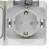 Блок переключатель и розетка Systeme Electric Этюд одноклавишный накладной серый (BPA16-246C)
