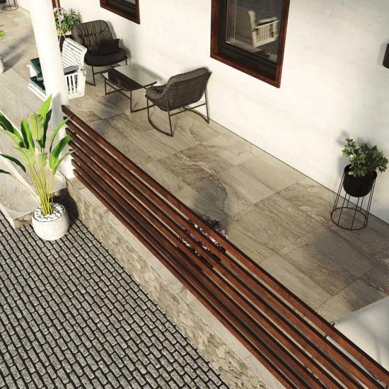 Керамогранит Estima Rock RC01 cерый матовый 600х306х8 мм (8 шт.=1,488 кв.м)