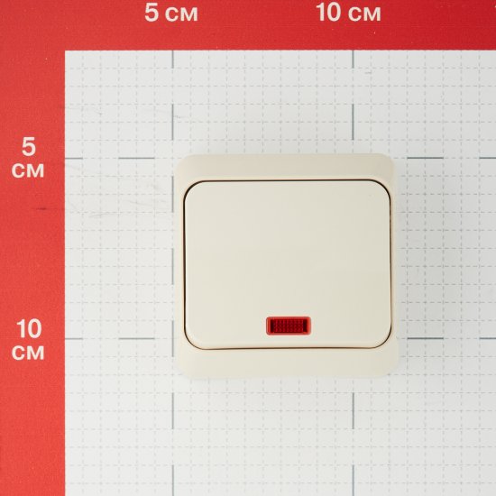 Выключатель Systeme Electric Этюд одноклавишный накладной кремовый с подсветкой (BA10-005K)