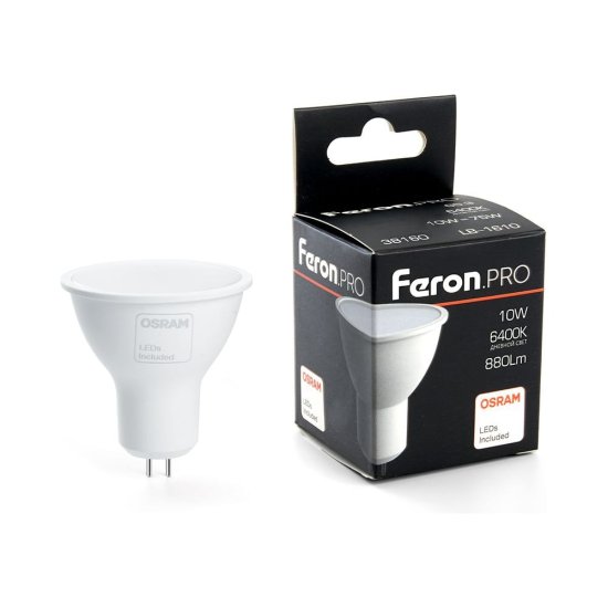 Светодиодная лампа FERON PRO LB-1610 MR16 G5.3 10W 6400K