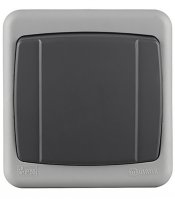 Выключатель Makel одноклавишный накладной серый с быстрозажимными контактами (36064101)