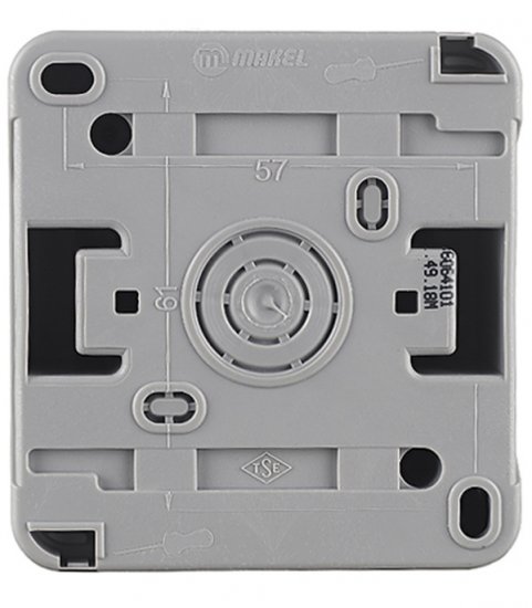 Выключатель Makel одноклавишный накладной серый с быстрозажимными контактами (36064101)