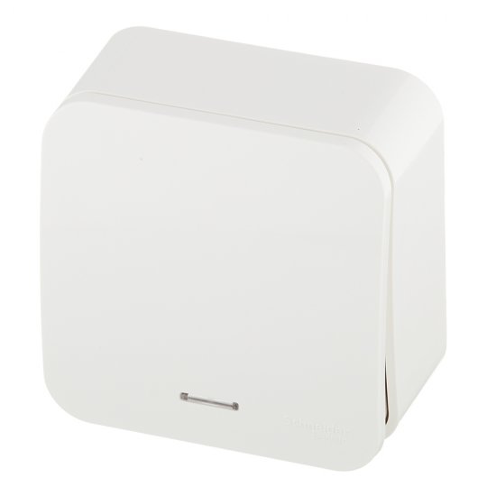 Переключатель Systeme Electric Blanca одноклавишный накладной молочный с подсветкой (BLNVA106112)