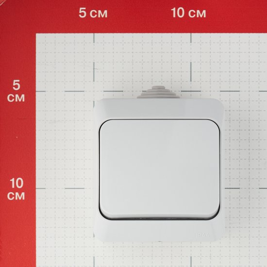 Переключатель Systeme Electric Этюд одноклавишный накладной серый (BA10-046C)