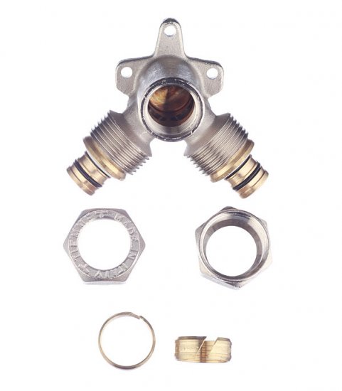 Водорозетка Tiemme двухплоскостная 20 обж(ц) х 1/2 ВР(г) (1600106)