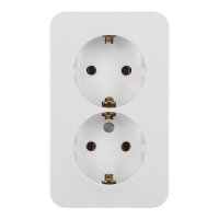 Розетка двойная Systeme Electric Blanca накладная белая с заземлением (BLNRA010211)