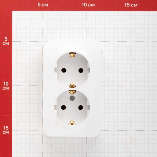 Розетка двойная Systeme Electric Blanca накладная белая с заземлением (BLNRA010211)