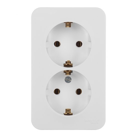 Розетка двойная Systeme Electric Blanca накладная белая с заземлением (BLNRA010211)
