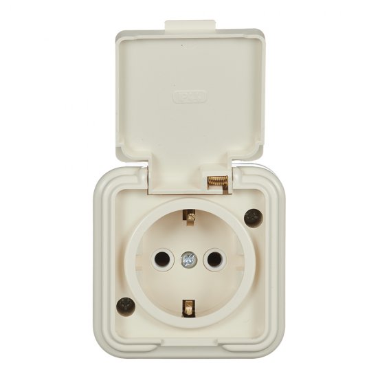 Розетка Svet накладная бежевая с крышкой (0215-00301)