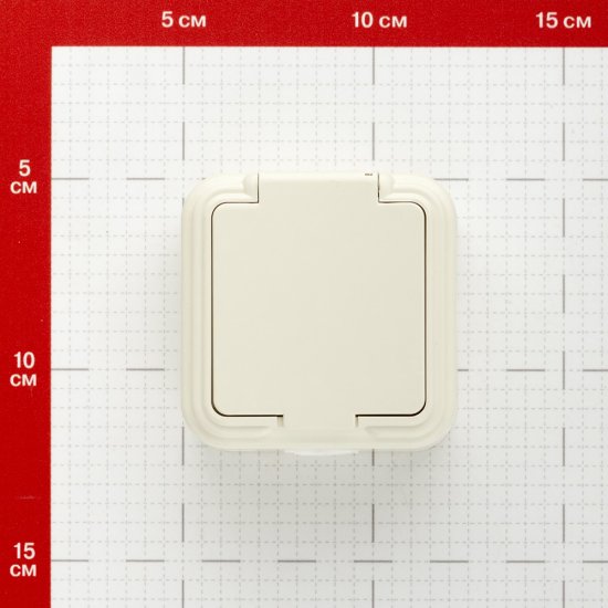 Розетка Svet накладная бежевая с крышкой (0215-00301)