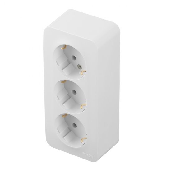 Розетка тройная Systeme Electric Blanca накладная белая с заземлением (BLNRA010311)