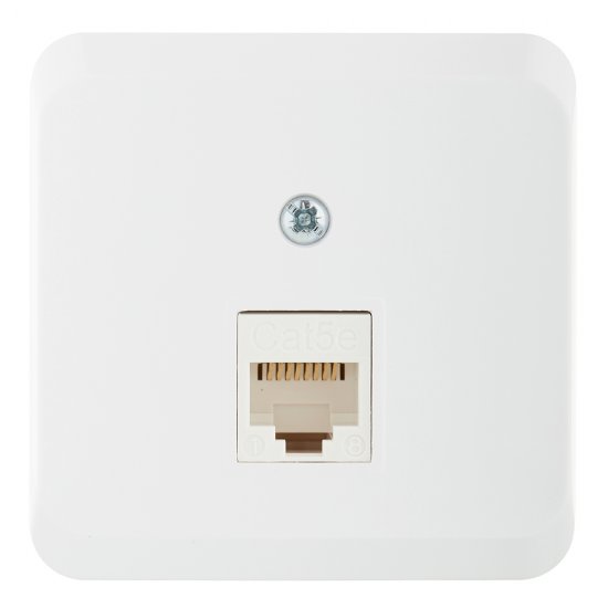 Розетка компьютерная Systeme Electric Этюд накладная белая (KOMA-001B)