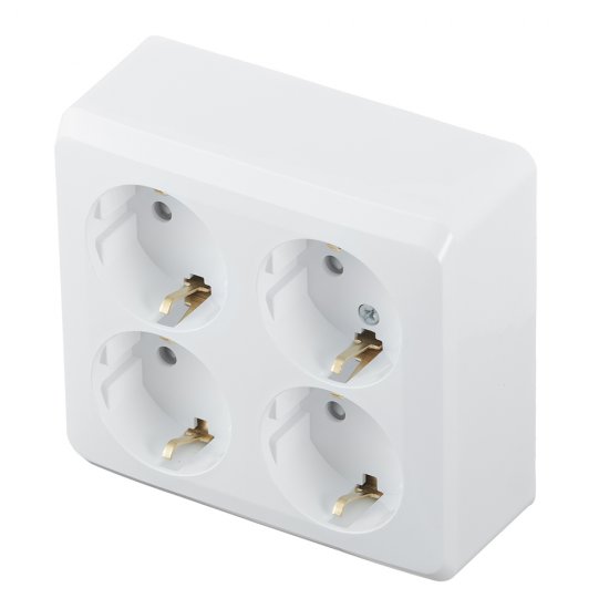 Розетка Systeme Electric Этюд накладная белая со шторками (PA16-208B)