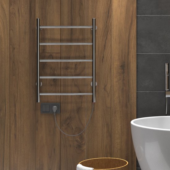 Полотенцесушитель электрический Indigo Arc 600х400 мм 60 Вт хром