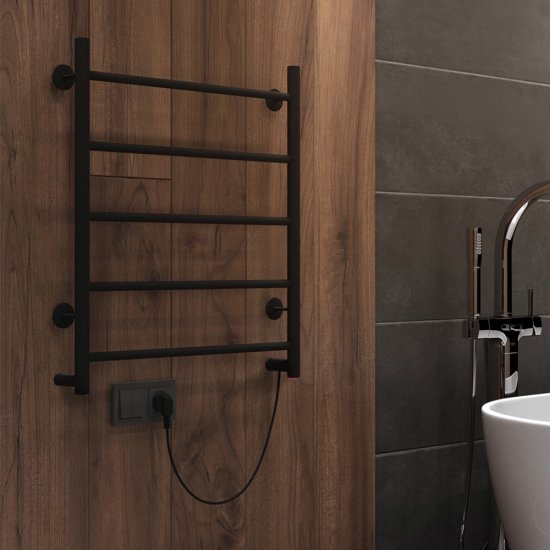 Полотенцесушитель электрический Indigo Line 600х500 мм 65 Вт черный муар