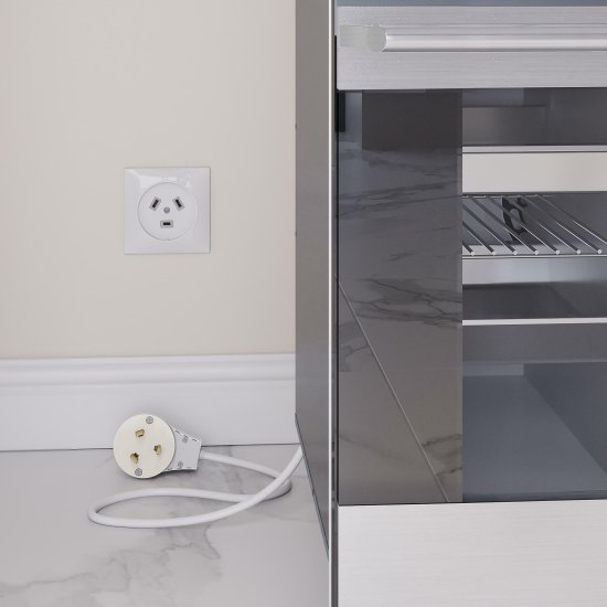 Комплект для подключения электроплит Werkel встраиваемый белый с вилкой (a053500)