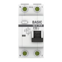 Автомат дифференциальный EKF Basic АД-12 10А 1P+N тип AC 30 мА 4,5 кА (DA12-10-30-bas)