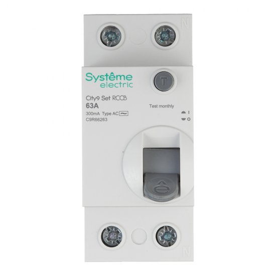 УЗО Systeme Electric City9 Set ВДТ 63А 300 мА 1P+N тип AC 6 кА (C9R66263)