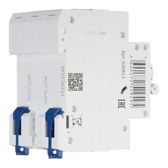 Автоматический выключатель модульный КЭАЗ OptiDin BM63 3P 20А тип C 4,5 кА 230/400 В (326813)