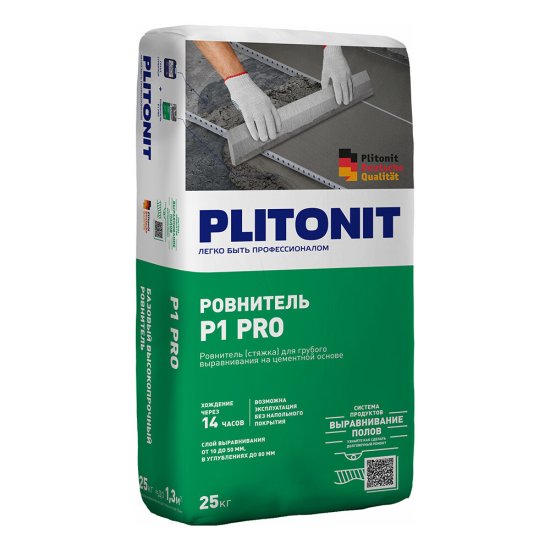 Ровнитель (стяжка пола) первичный Plitonit P1 PRO 25 кг