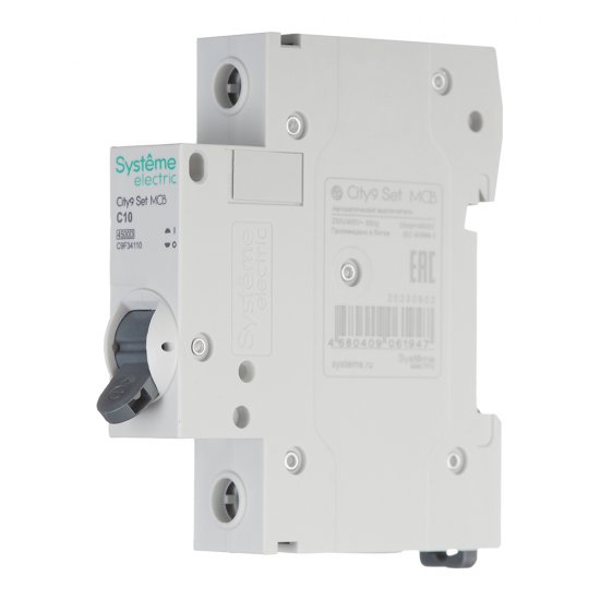 Автоматический выключатель модульный Systeme Electric City9 Set 1P 10А тип C 4,5 кА 230 В (C9F34110)