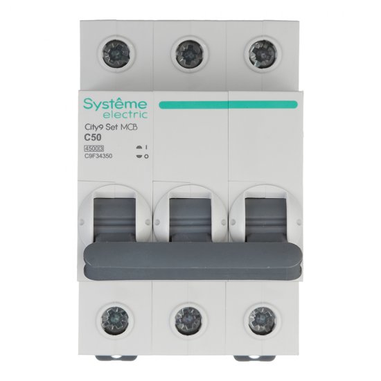 Автоматический выключатель модульный Systeme Electric City9 Set 3P 50А тип C 4,5 кА 400 В (C9F34350)