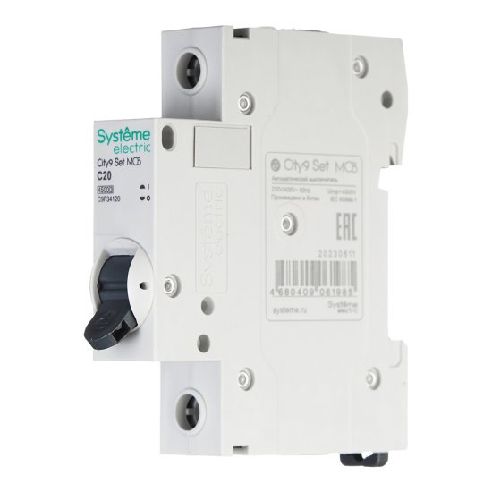 Автоматический выключатель модульный Systeme Electric City9 Set 1P 20А тип C 4,5 кА 230 В (C9F34120)