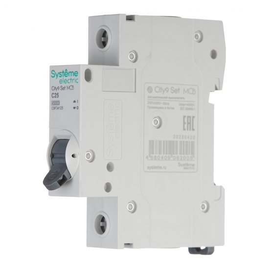Автоматический выключатель модульный Systeme Electric City9 Set 1P 25А тип C 4,5 кА 230 В (C9F34125)