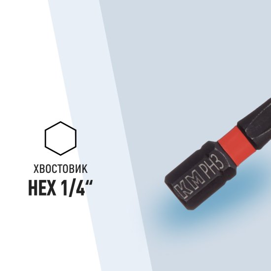 Бита КМ (882110) PH3 магнитная 25 мм ударная (2 шт.)
