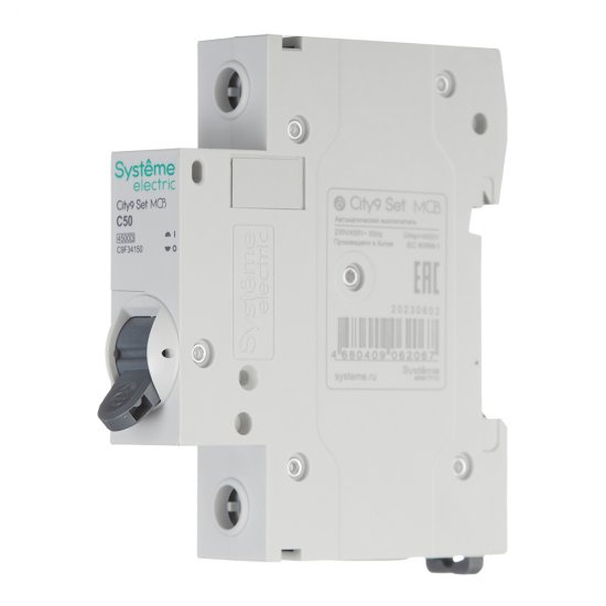 Автоматический выключатель модульный Systeme Electric City9 Set 1P 50А тип C 4,5 кА 230 В (C9F34150)