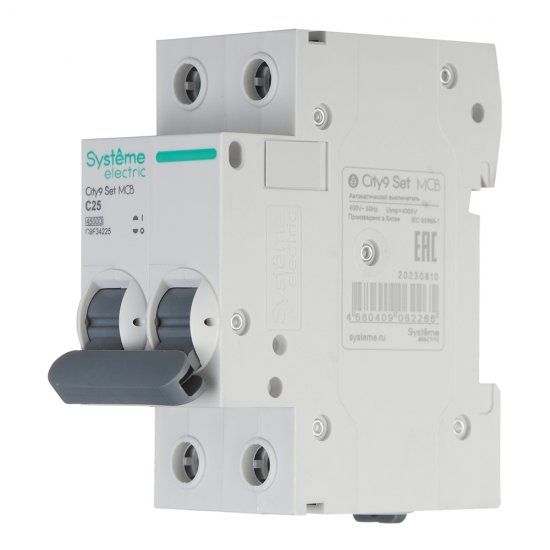 Автоматический выключатель модульный Systeme Electric City9 Set 2P 25А тип C 4,5 кА 230 В (C9F34225)