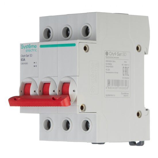 Выключатель нагрузки Systeme Electric City9 Set 3P 63А 230 В на DIN-рейку (C9S16363)