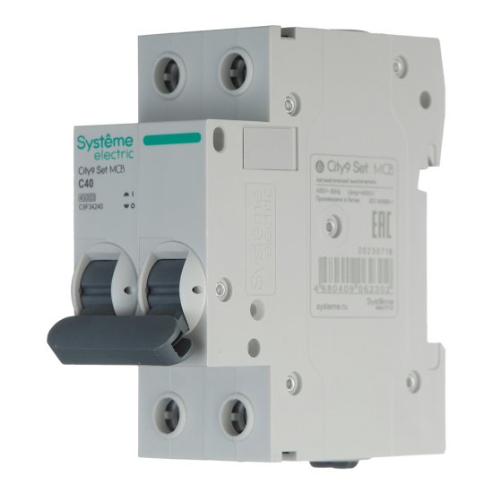 Автоматический выключатель модульный Systeme Electric City9 Set 2P 40А тип C 4,5 кА 230 В (C9F34240)