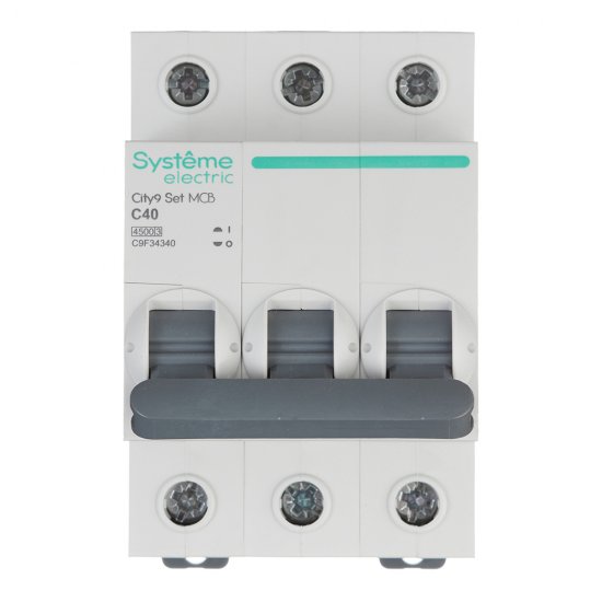 Автоматический выключатель модульный Systeme Electric City9 Set 3P 40А тип C 4,5 кА 400 В (C9F34340)