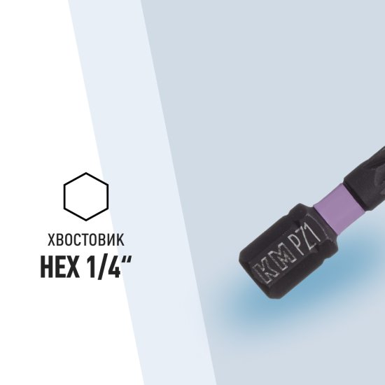 Бита КМ (882112) PZ1 магнитная 25 мм ударная (2 шт.)