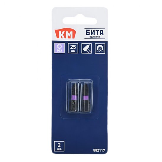 Бита КМ (882117) PZ2 магнитная 25 мм ударная (2 шт.)