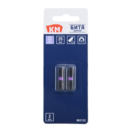 Бита КМ (882122) PZ3 магнитная 25 мм ударная (2 шт.)