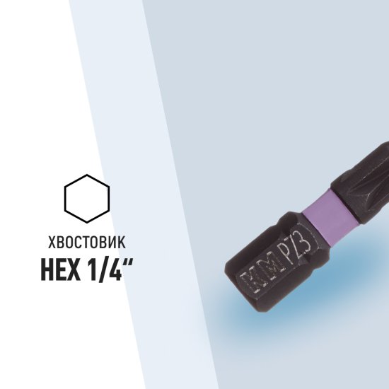 Бита КМ PZ3 магнитная 25 мм ударная (2 шт.) (882122)